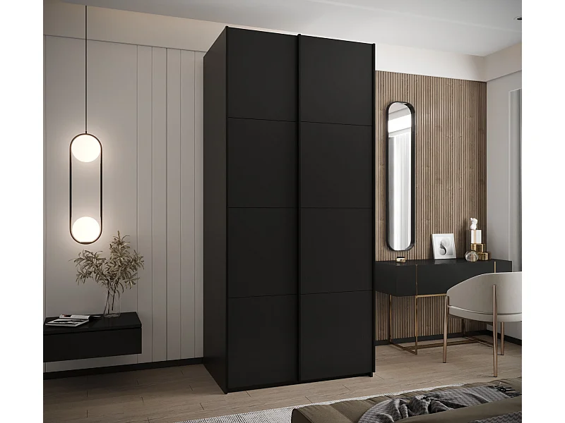 Armadio Lux 1 de puertas corredas 245,5/100/64 (Negro/Negro/Negro)