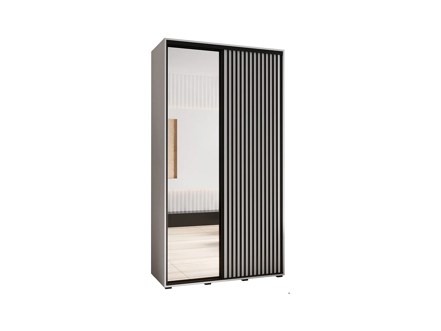 ARMOIRE SAPPORO 2 À PORTES COULISSANTES 205,2/130/60 2 Portes (Blanc/Blanc)