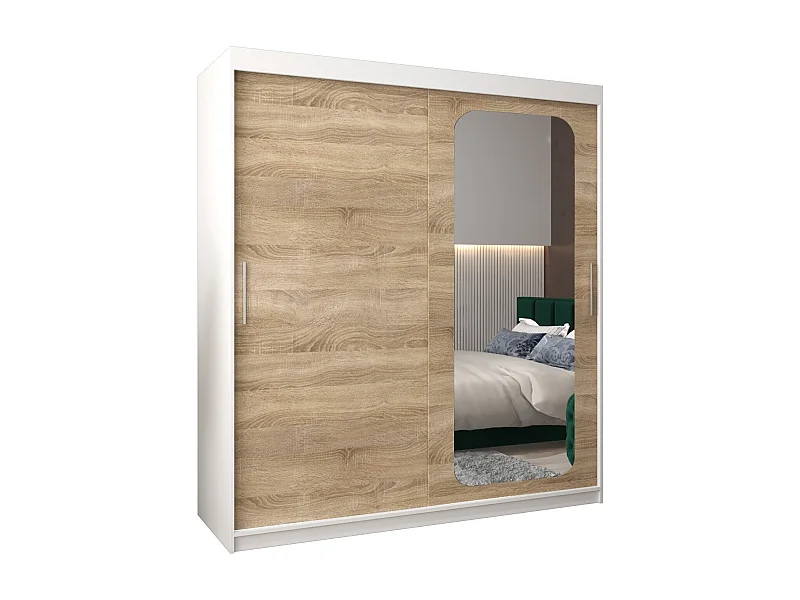 SCHWEBETÜRENSCHRANK PROMO T2 200/180/62 2-türig (Weiß/Sonoma)