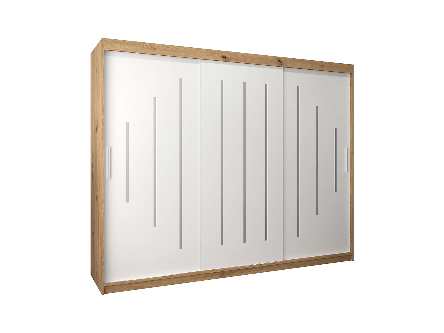 SCHWEBETÜRENSCHRANK YORK 200/250/62 3-türig (Artisan/Weiß)