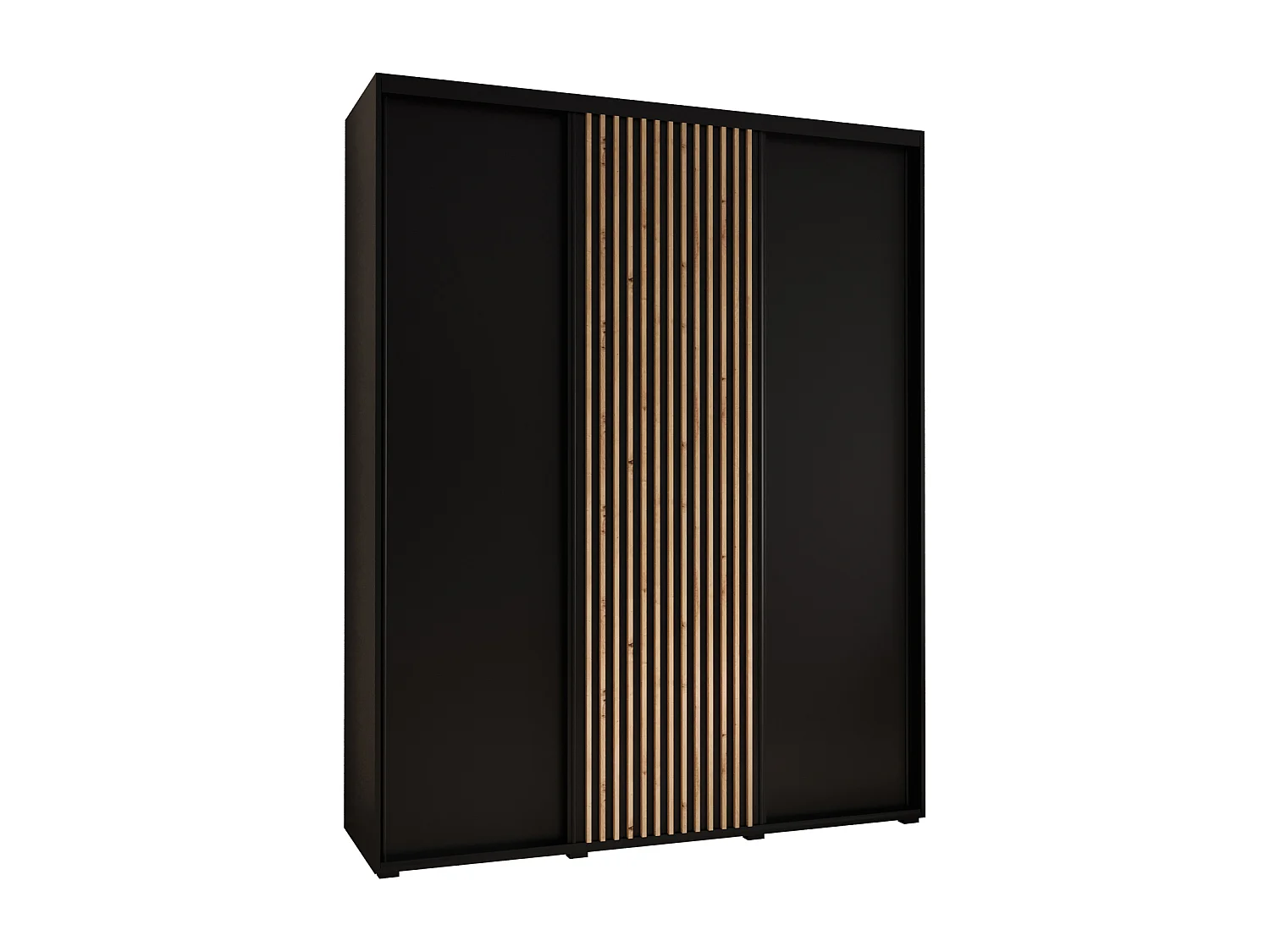 ARMARIO LANKO 1 DE PUERTAS CORREDERAS 235,2/190/60 3 puertas (negro/negro)