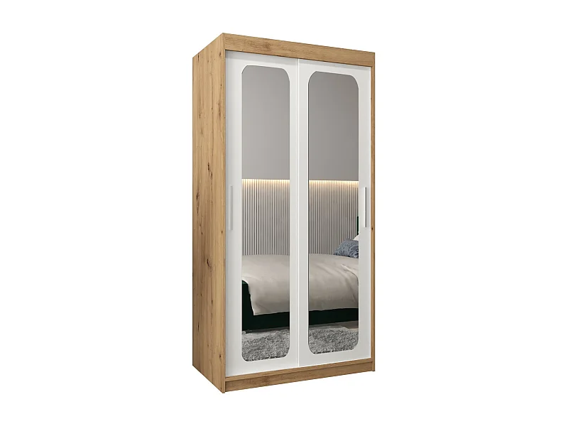 PROMO T3 KLEDINGKAST MET SCHUIFDEUREN 200/100/62 2 deuren (artisan/wit)