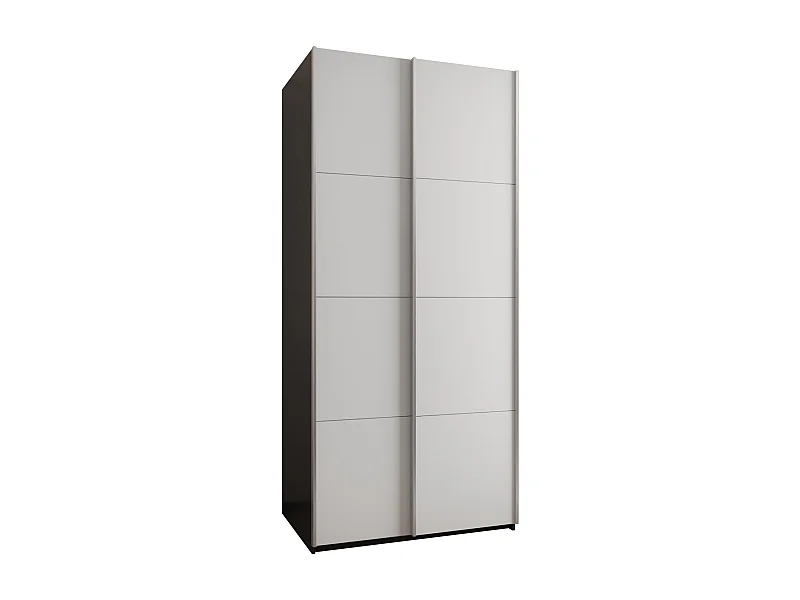 Armoire Lux 1 245,5/100/64 (Noir/Blanc/Argent)