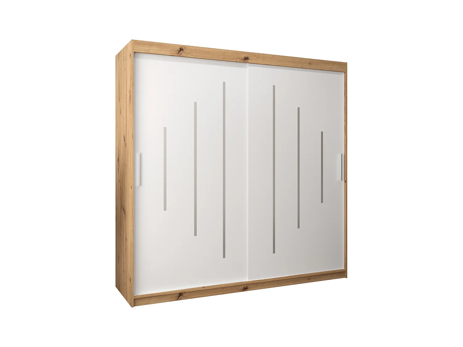 ARMOIRE YORK À PORTES COULISSANTES 200/200/62 2 Portes (Artisan/Blanc)