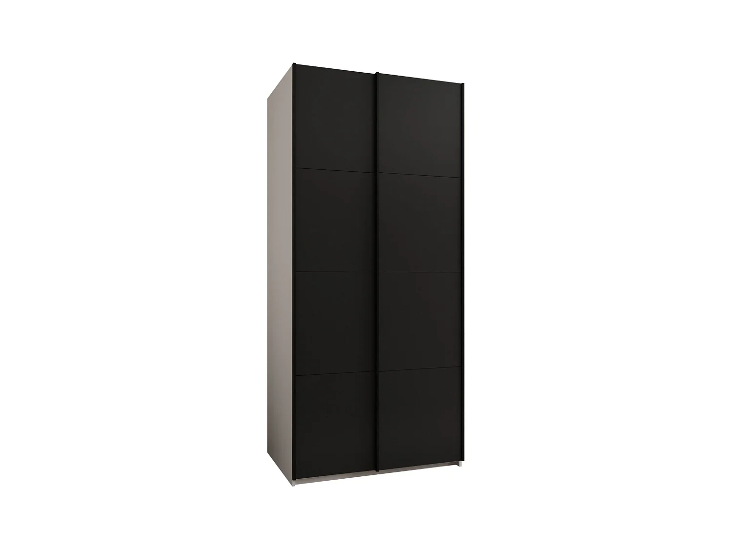 Armoire Lux 1 245,5/120/64 (Blanc/Noir/Noir)