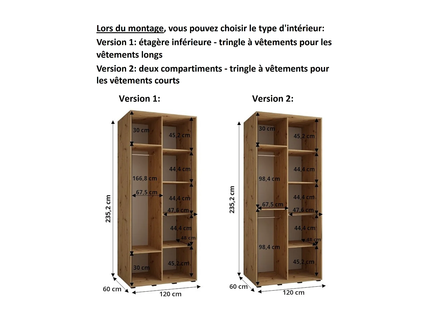 SCHWEBETÜRENSCHRANK LANKO 1 235,2/120/60 2-türig (Artisan/Artisan)