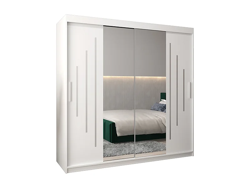 ARMOIRE YORK 1 À PORTES COULISSANTES 200/200/62 2 Portes (Blanc/Blanc)