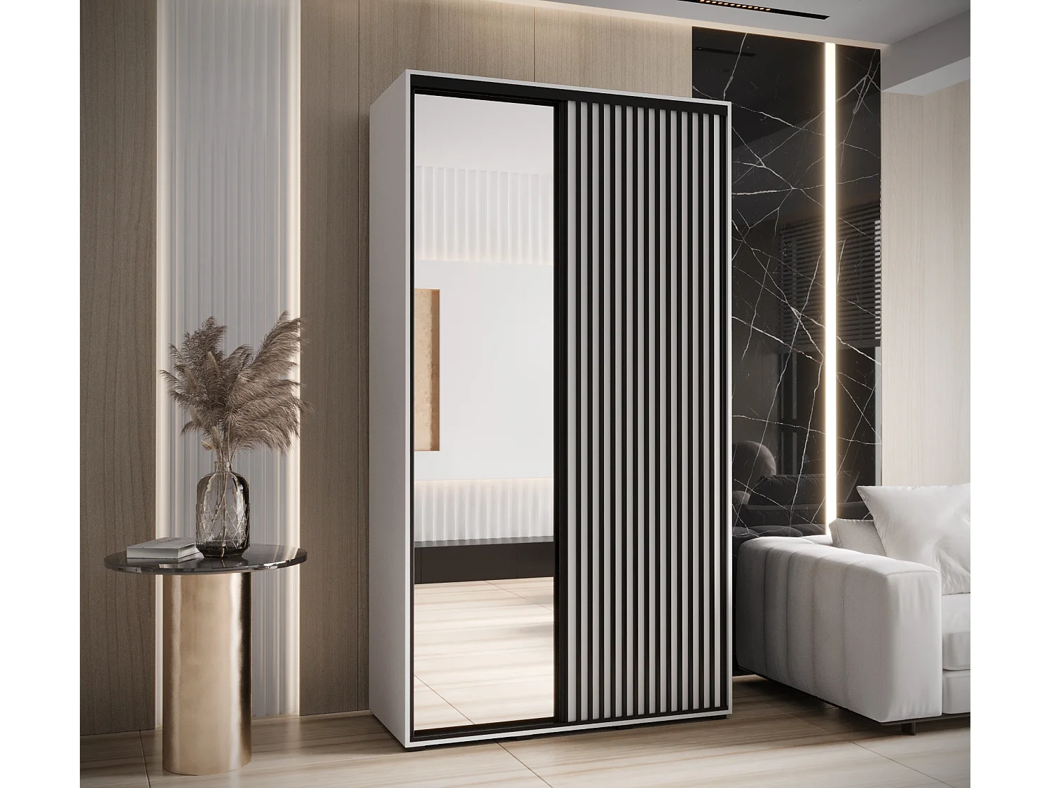 ARMARIO LANKO 2 DE PUERTAS CORREDERAS 235,2/140/60 2 puertas (blanco/blanco)