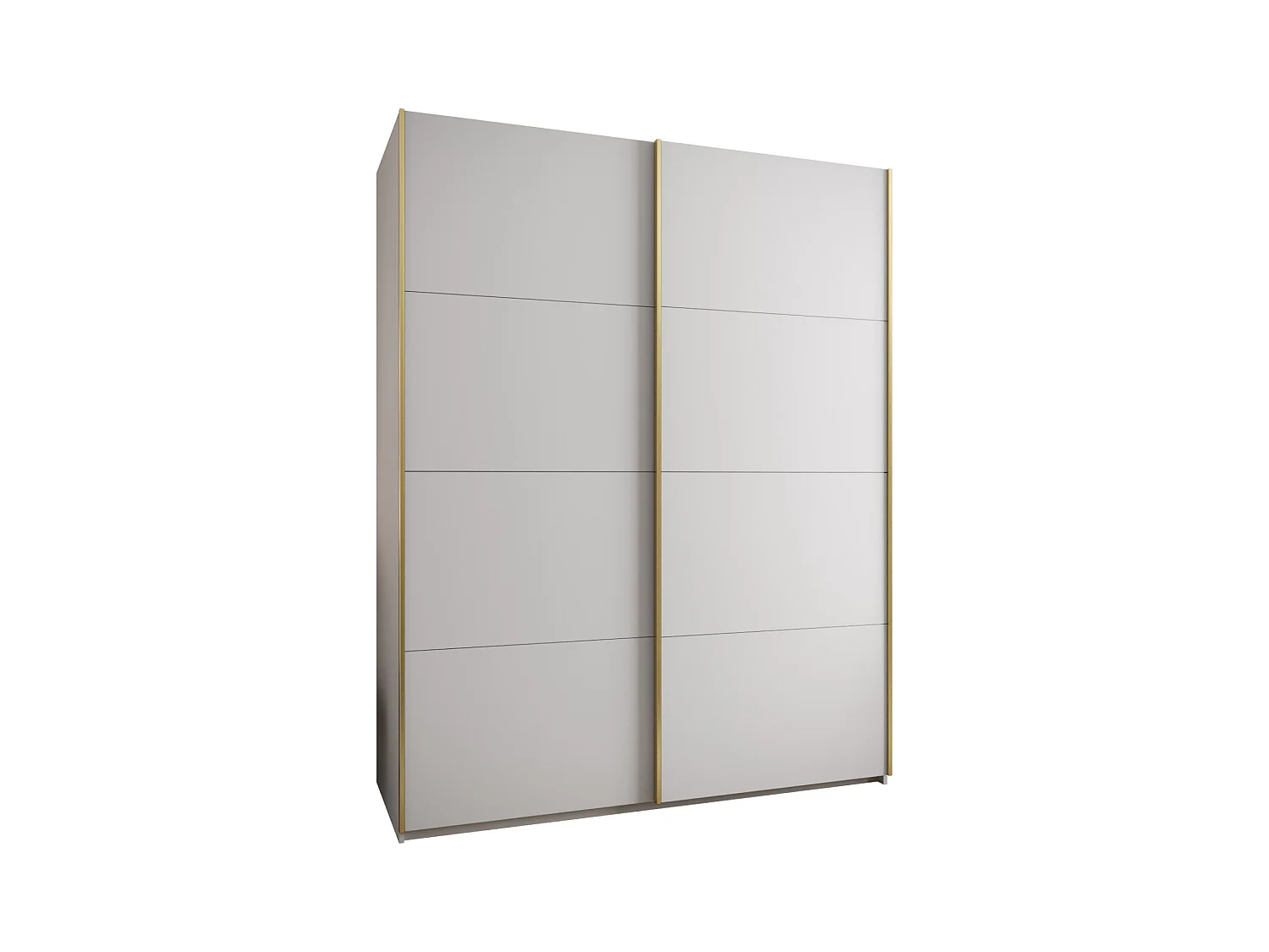 SCHWEBETÜRENSCHRANK Lux 1 245,5/200/64 (Weiß/Weiß/Gold)