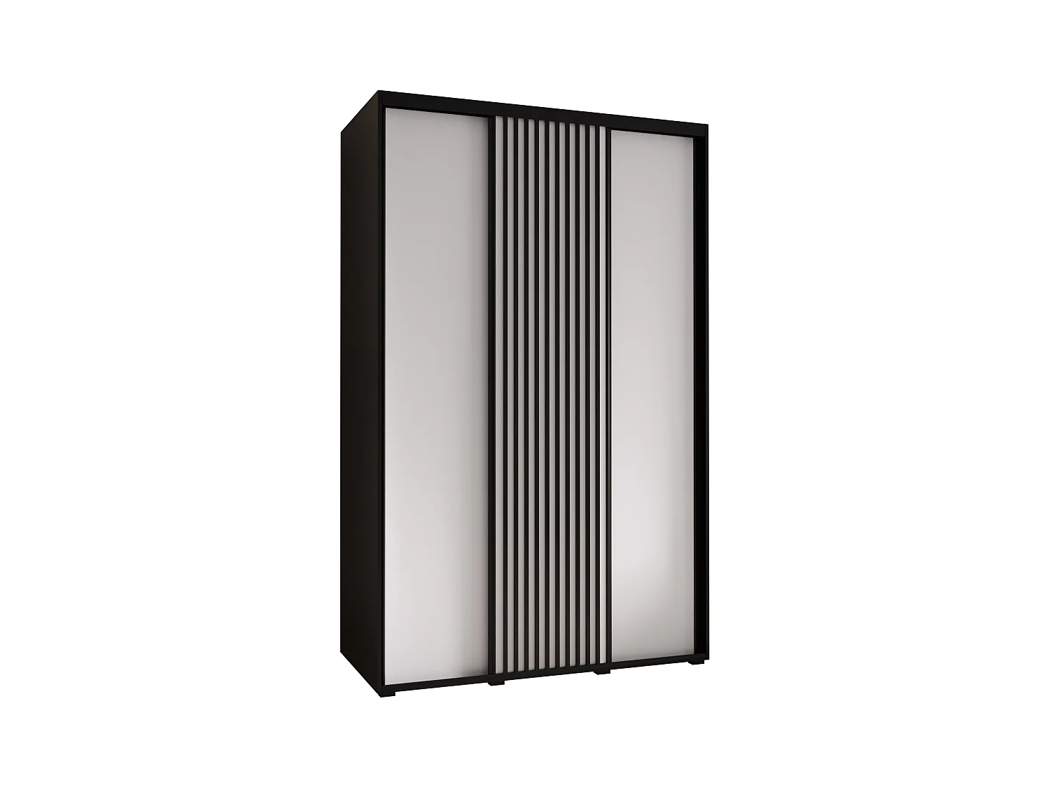 ARMADIO LANKO 1 AD ANTE SCORREVOLI 235,2/150/45 3 porte (Nero/Bianco)