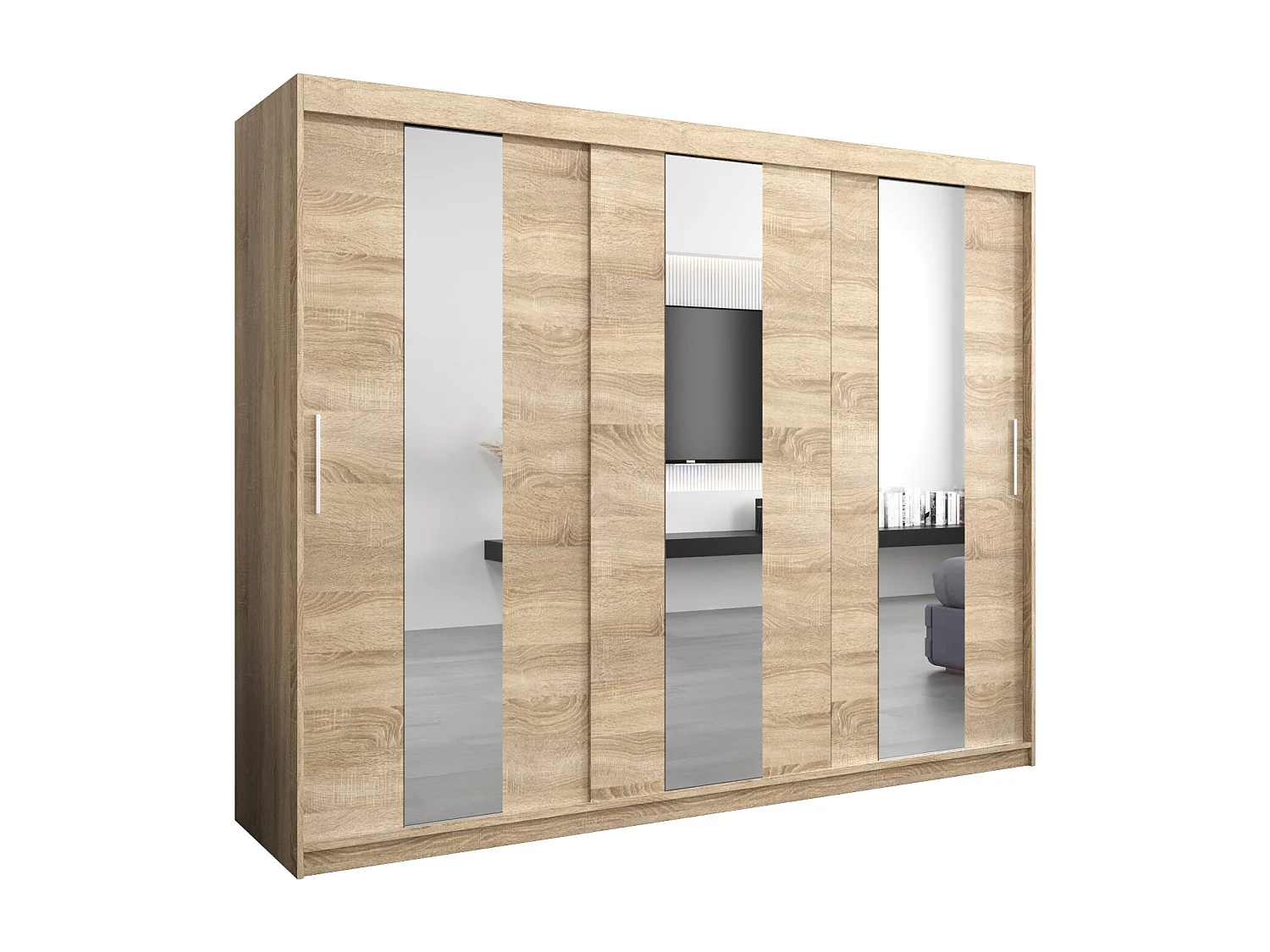 Schwebetürenschrank Pole 200/250/62 2-Türig (Sonoma)