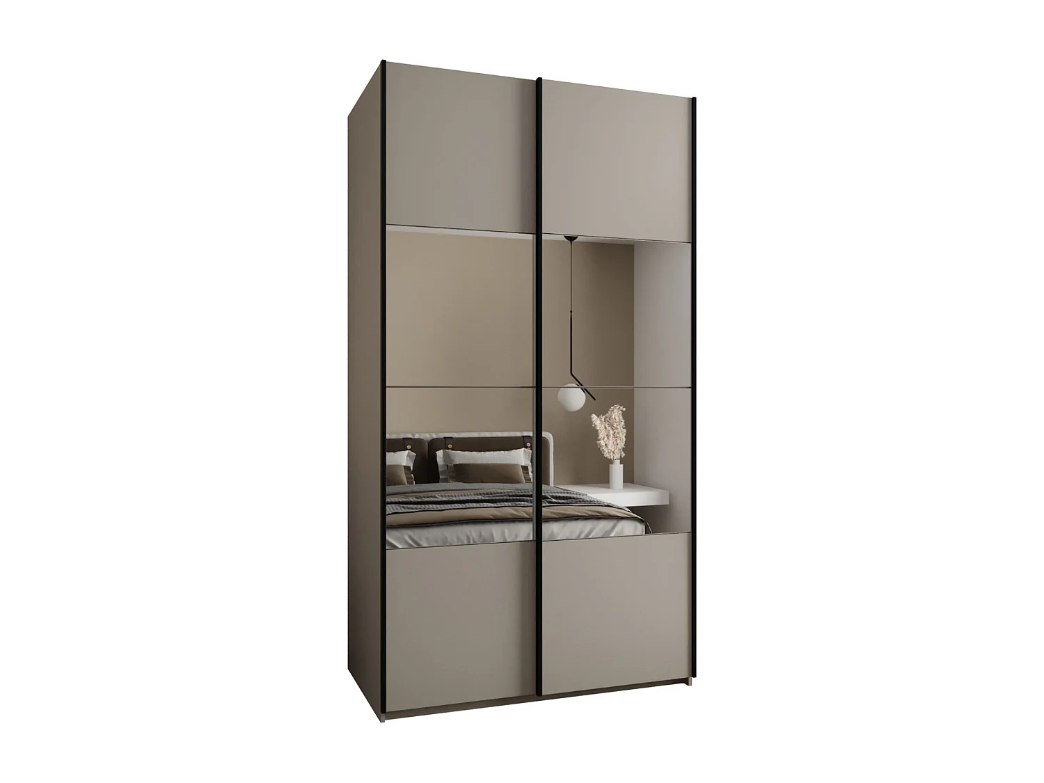 Armoire Lux 4 245,5/130/64 (Cachemire/Cachemire/Noir)