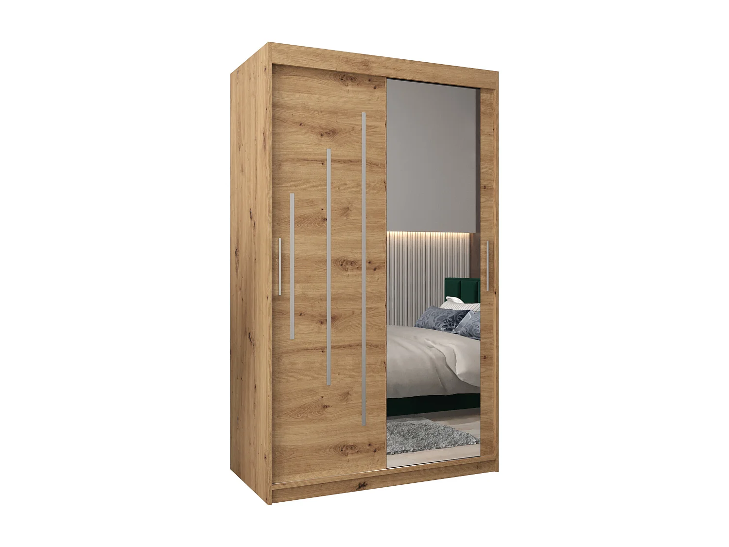 ARMOIRE YORK 2 À PORTES COULISSANTES 200/120/62 2 Portes (Artisan/Artisan)