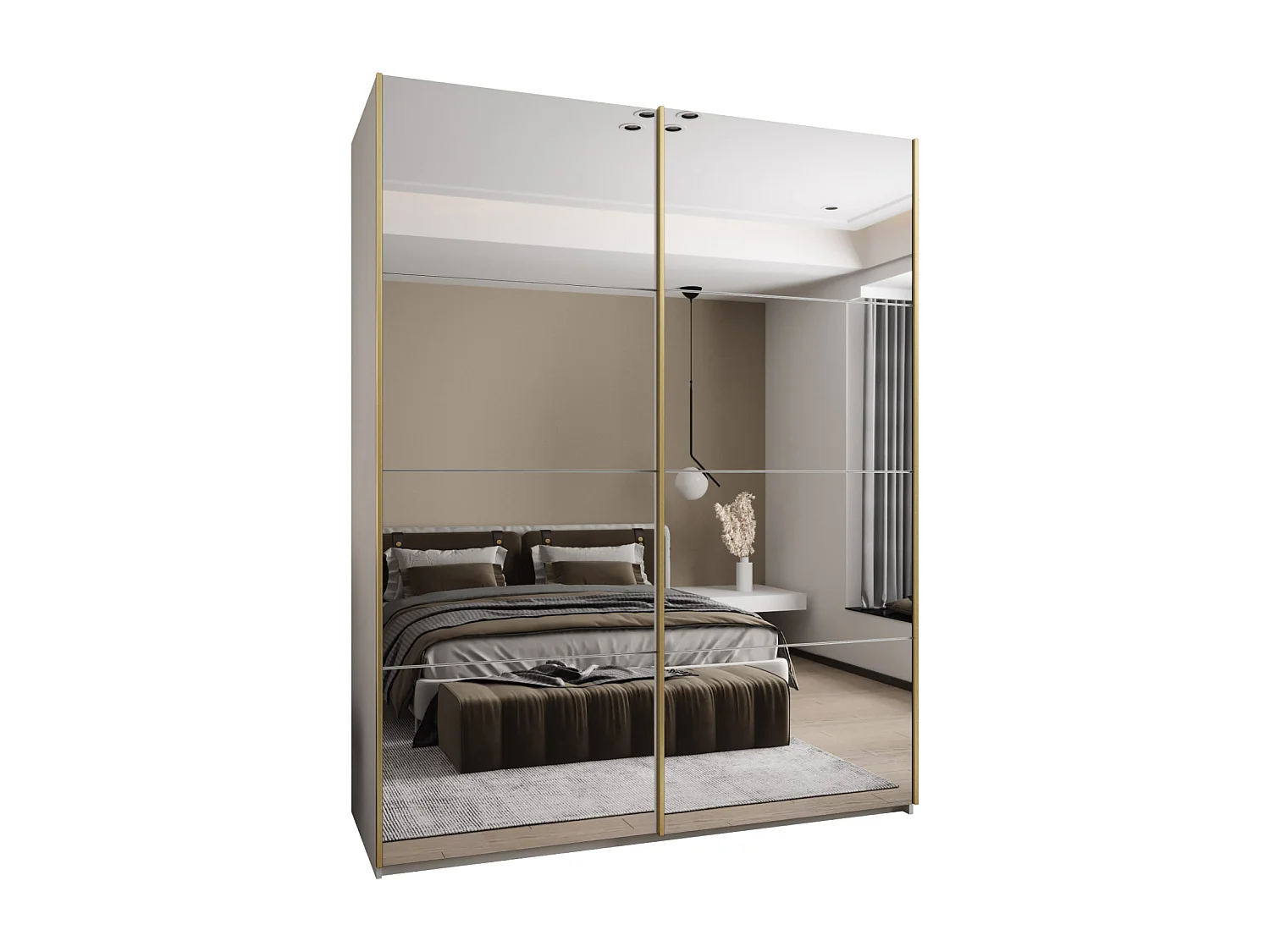 Armadio Lux 2 245,5/200/64 (Blanc/Blanc/Gold)