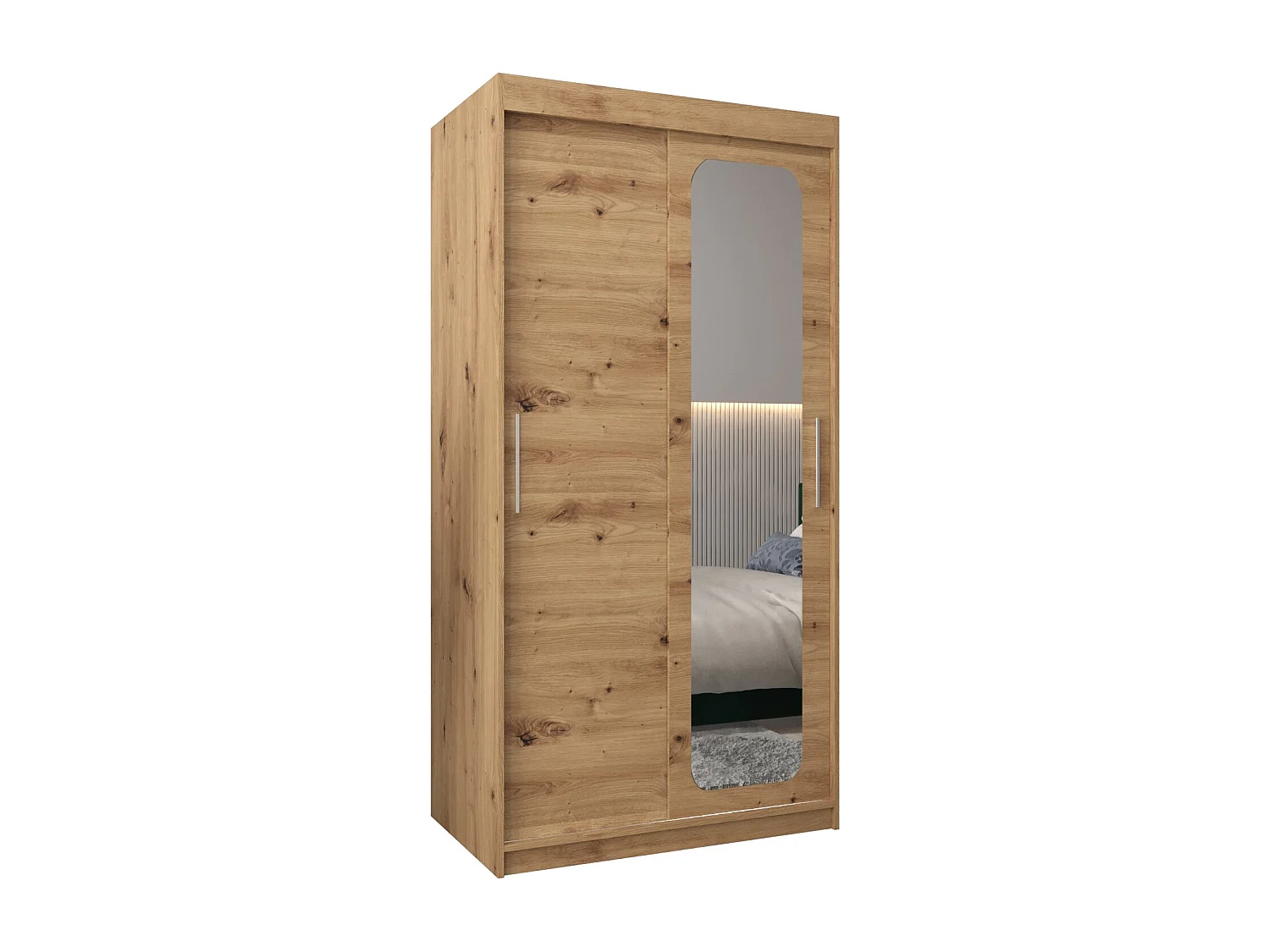 ARMOIRE PROMO T2 À PORTES COULISSANTES 200/100/62 2 Portes (Artisan/Artisan)