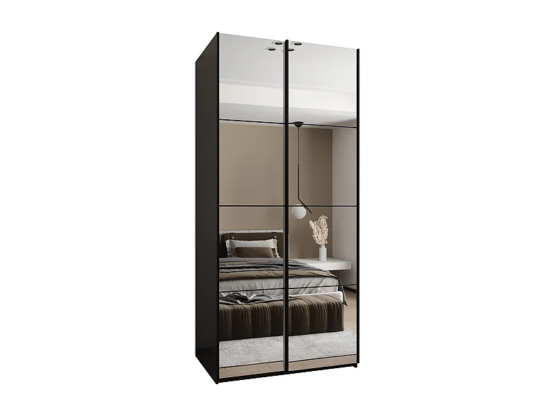 Armoire Lux 2 245,5/120/64 (Noir/Noir/Noir)