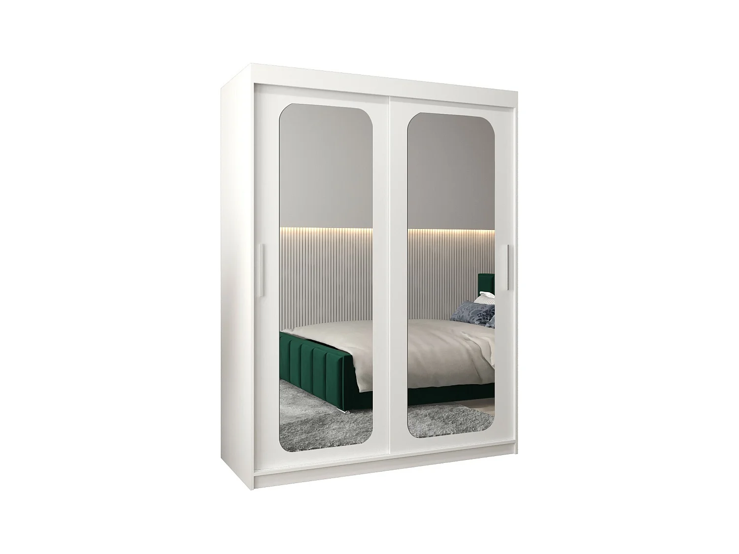 PROMO T3 KLEDINGKAST MET SCHUIFDEUREN 200/150/62 2 deuren (wit/wit)