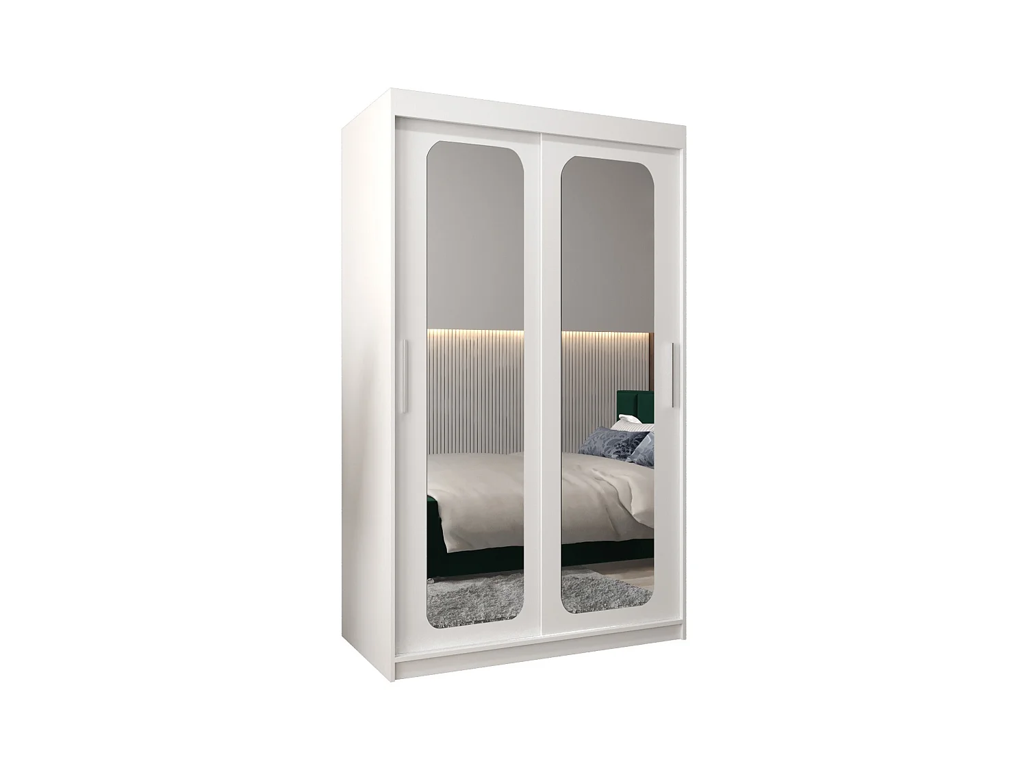 PROMO T3 KLEDINGKAST MET SCHUIFDEUREN 200/120/62 2 deuren (wit/wit)
