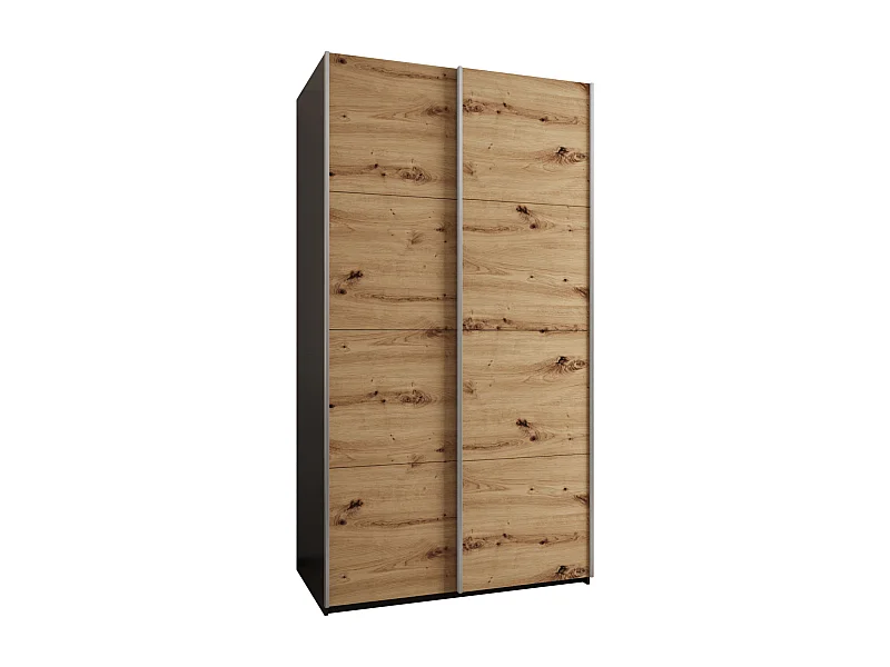 SCHWEBETÜRENSCHRANK Lux 1 245,5/130/64 (Schwarz/Artisan/Silber)