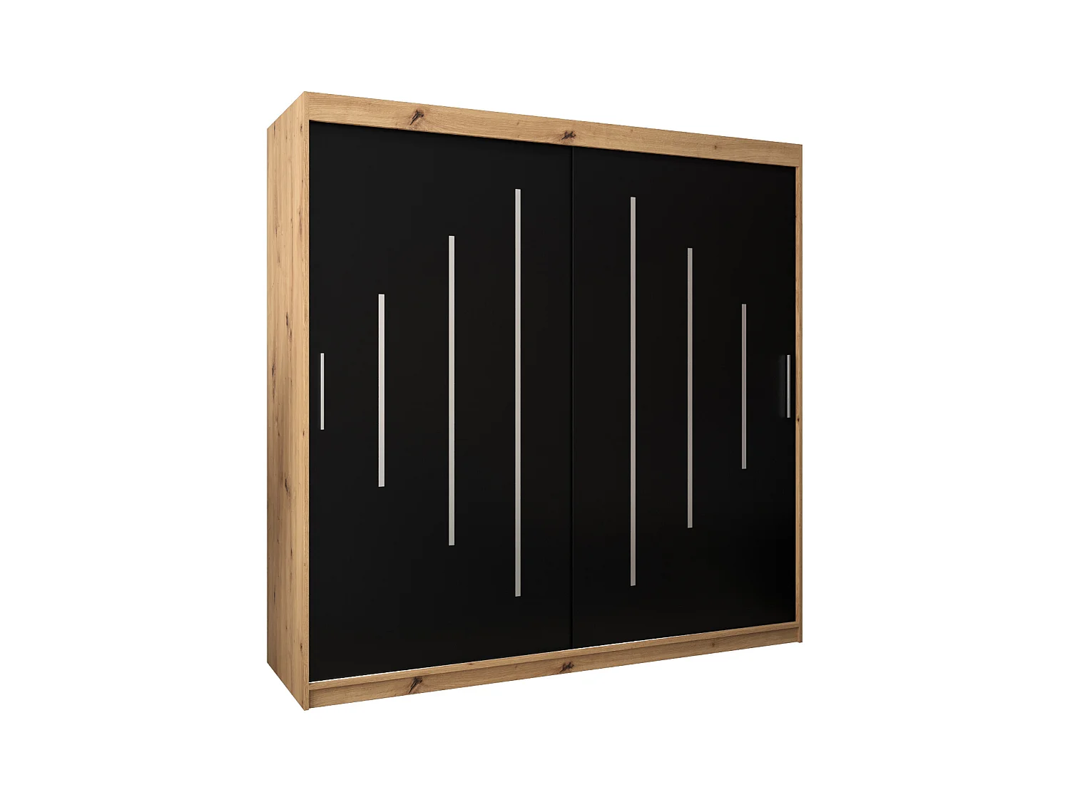 ARMOIRE YORK À PORTES COULISSANTES 200/200/62 2 Portes (Artisan/Noir)