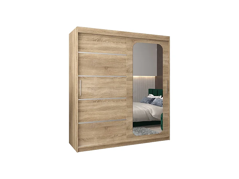 PROMO V2 KLEDINGKAST MET SCHUIFDEUREN 200/180/62 2 deuren (sonoma/sonoma)