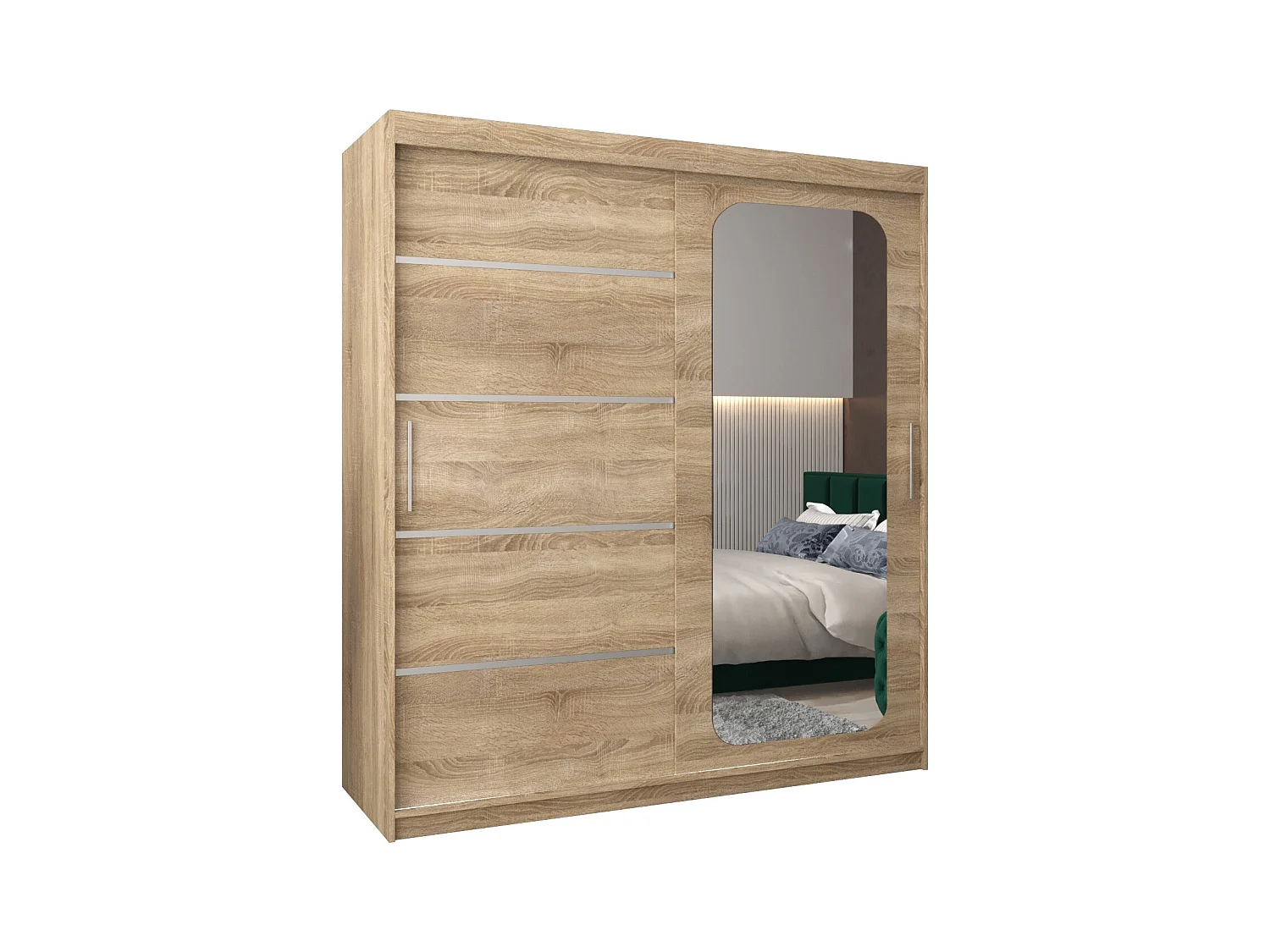 SCHWEBETÜRENSCHRANK PROMO V2 200/180/62 2-türig (Sonoma/Sonoma)