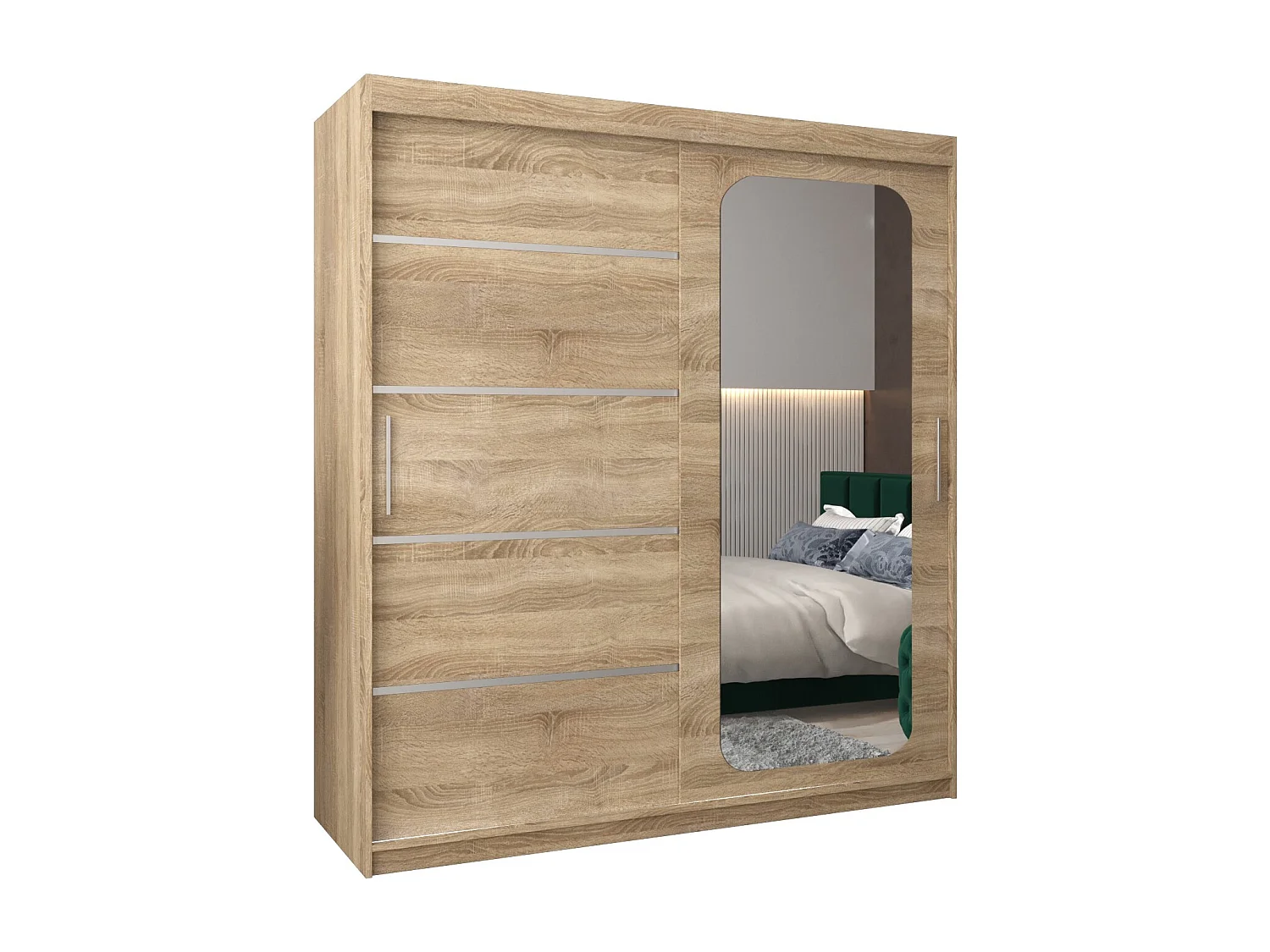 ARMOIRE PROMO V2 À PORTES COULISSANTES 200/180/62 2 Portes (Sonoma/Sonoma)