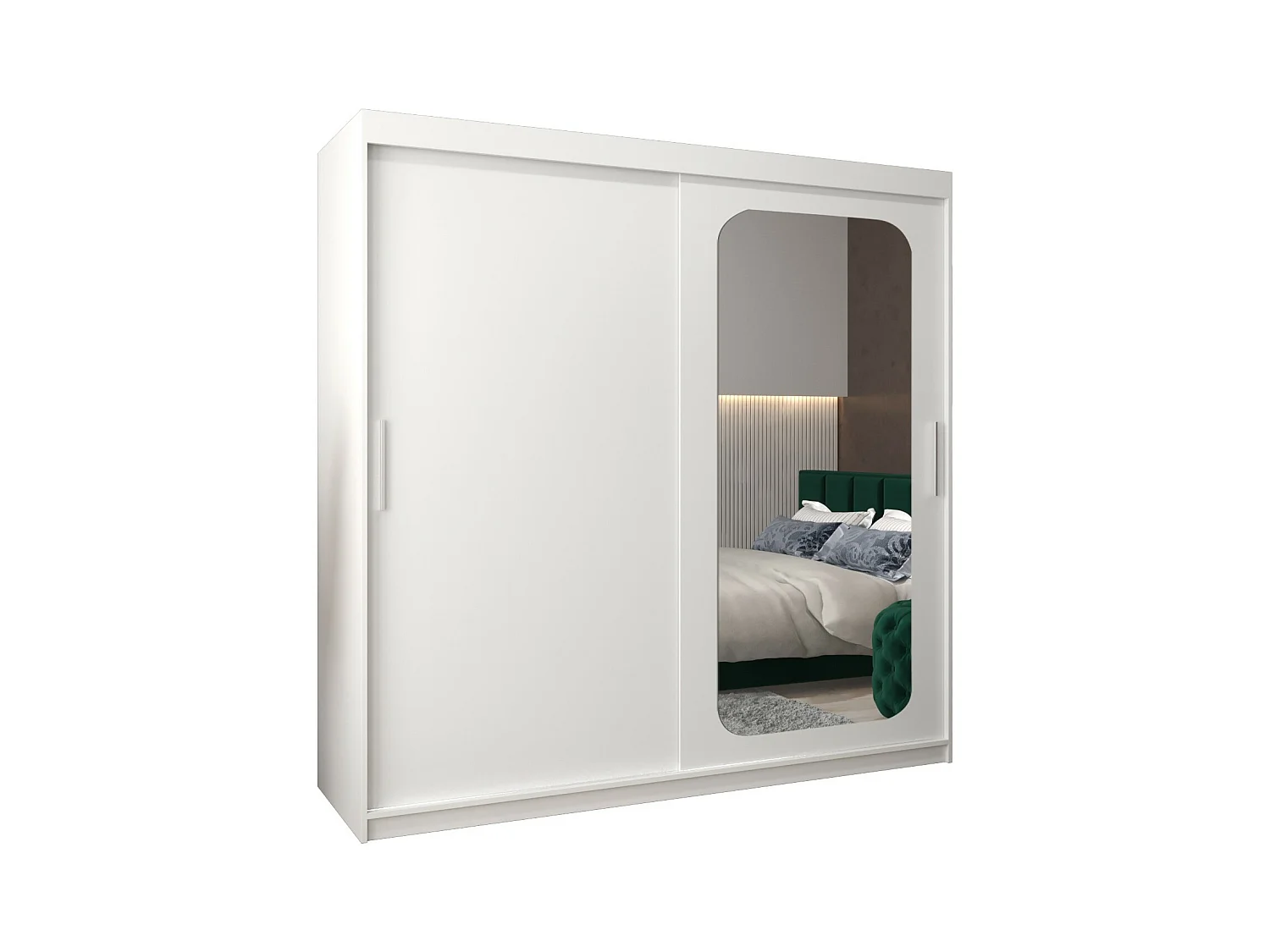 PROMO T2 KLEDINGKAST MET SCHUIFDEUREN 200/200/62 2 deuren (wit/wit)