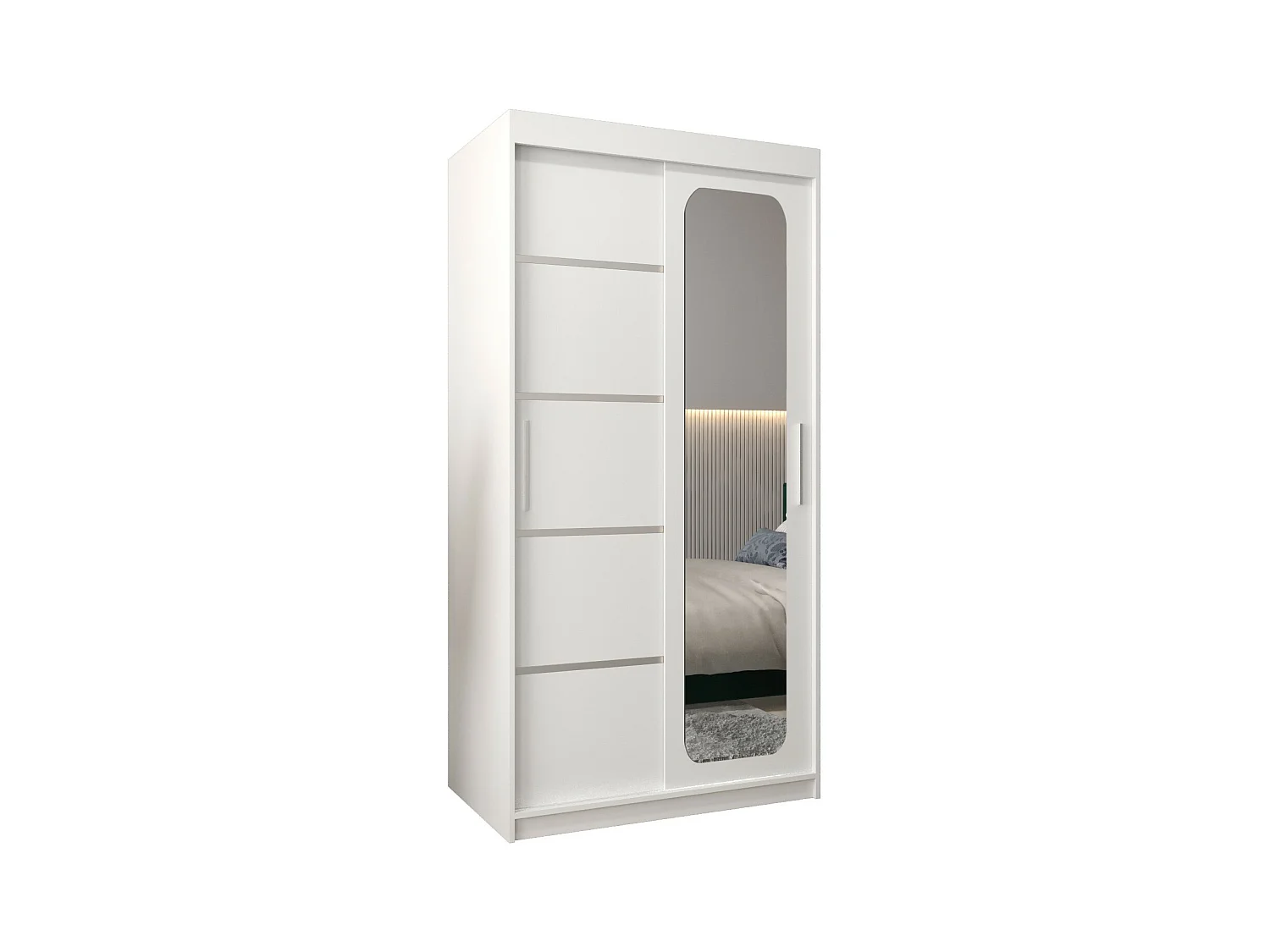 PROMO V2 KLEDINGKAST MET SCHUIFDEUREN 200/100/62 2 deuren (wit/wit)