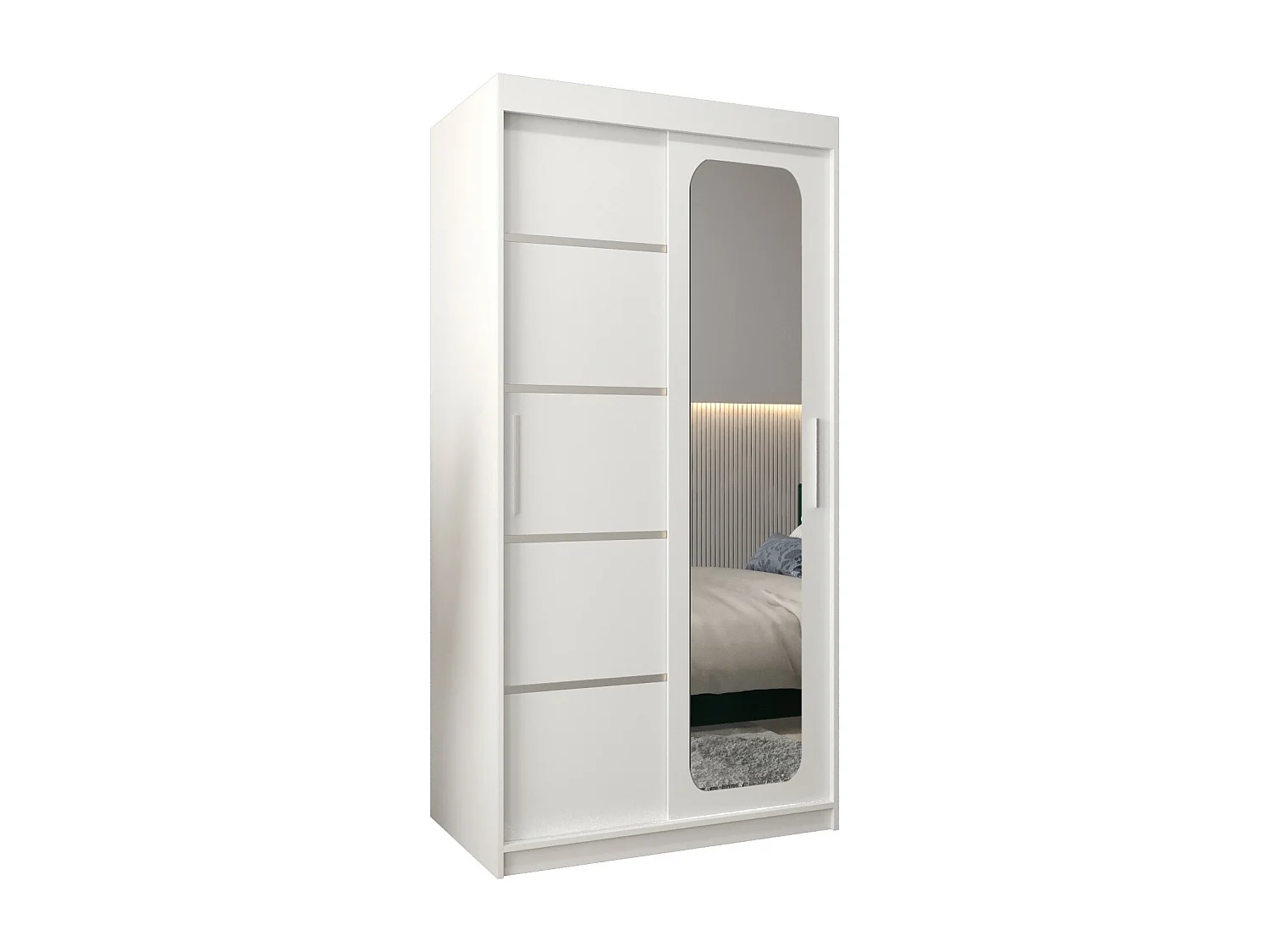ARMOIRE PROMO V2 À PORTES COULISSANTES 200/100/62 2 Portes (Blanc/Blanc)