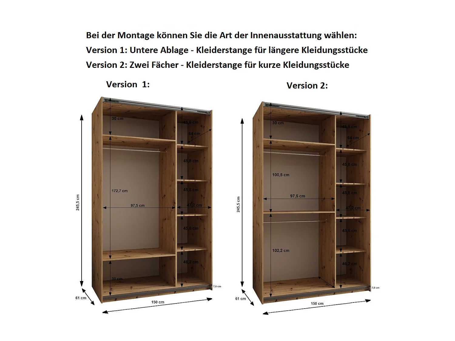 Armadio Lux 3 245,5/150/64 (Cachemire/Cachemire/Gold)