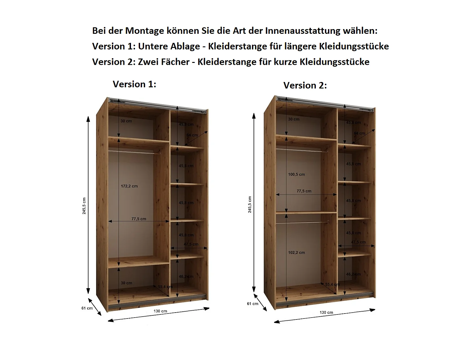 Armoire Lux 3 245,5/130/64 (Cachemire/Cachemire/Argent)