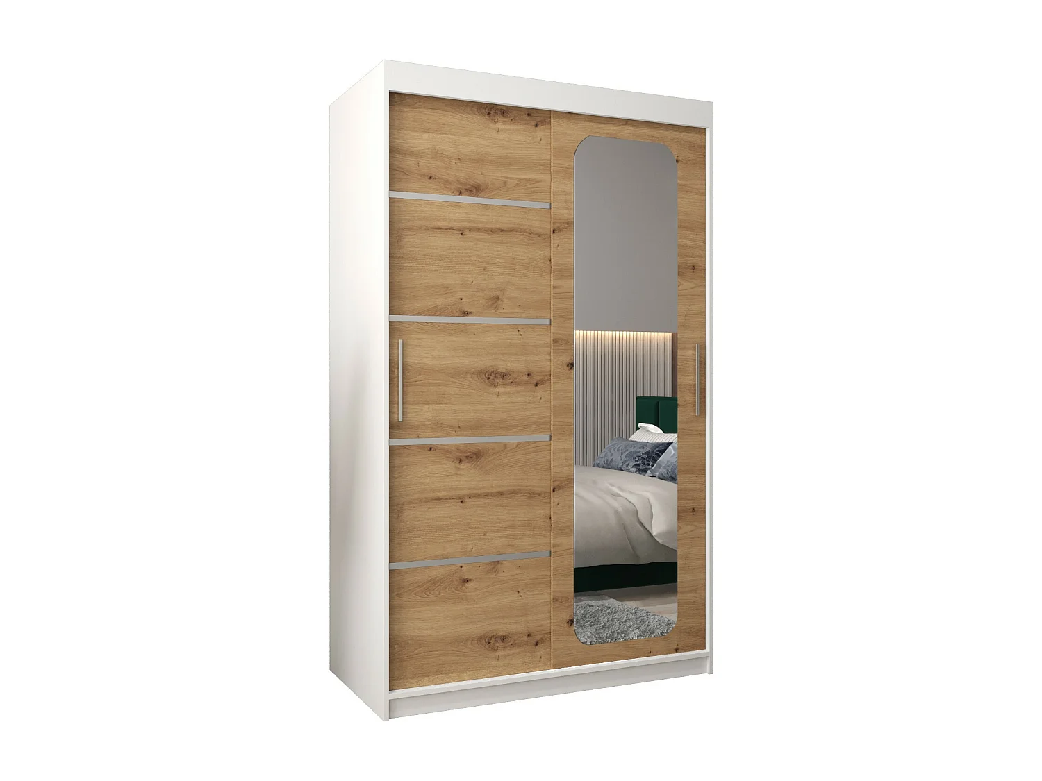 ARMOIRE PROMO V2 À PORTES COULISSANTES 200/120/62 2 Portes (Blanc/Artisan)