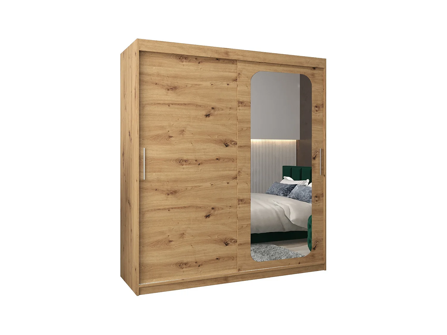 PROMO T2 KLEDINGKAST MET SCHUIFDEUREN 200/180/62 2 deuren (artisan/artisan)