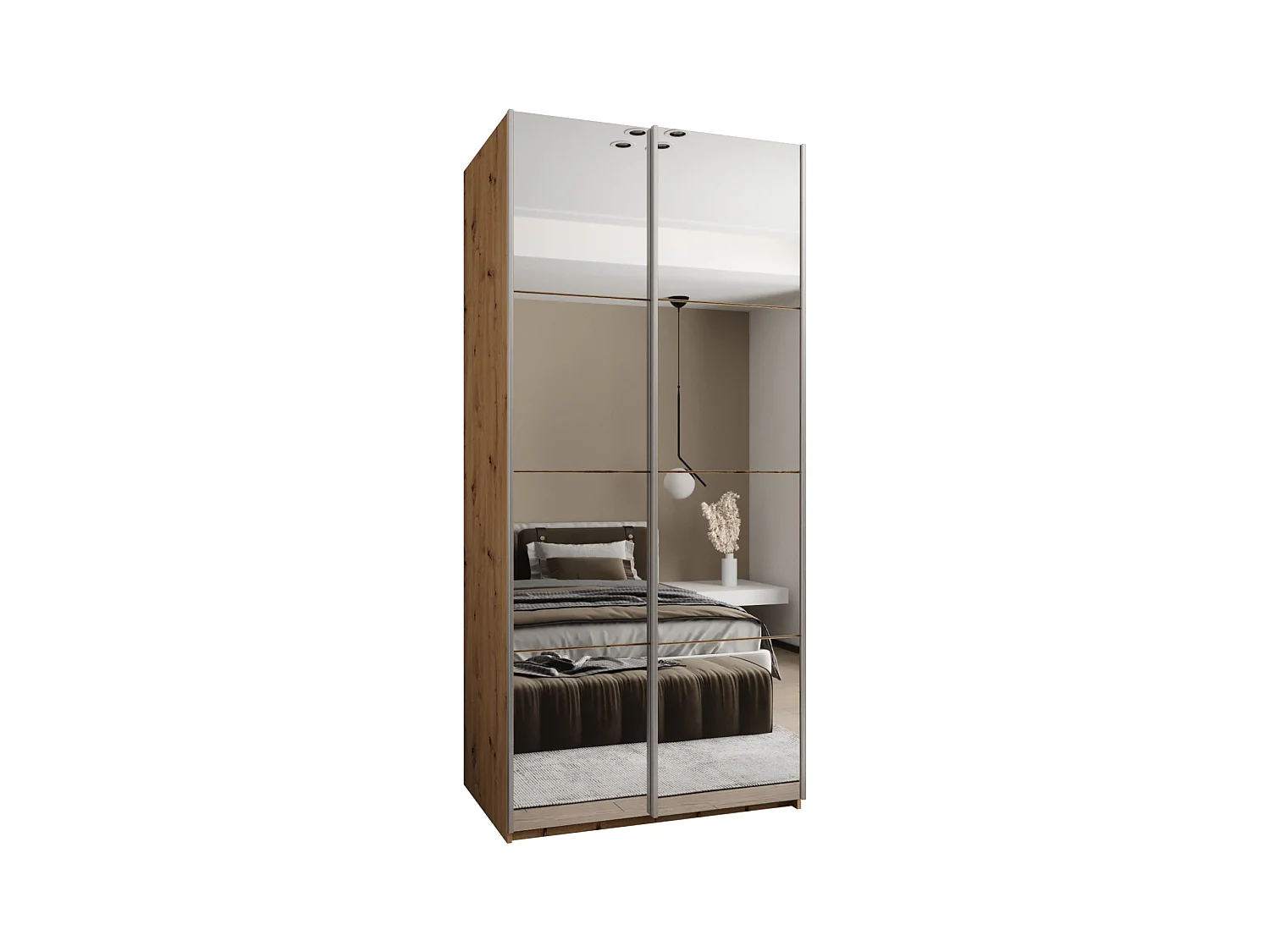 Armoire Lux 2 245,5/100/64 (Artisan/Artisan/Argent)