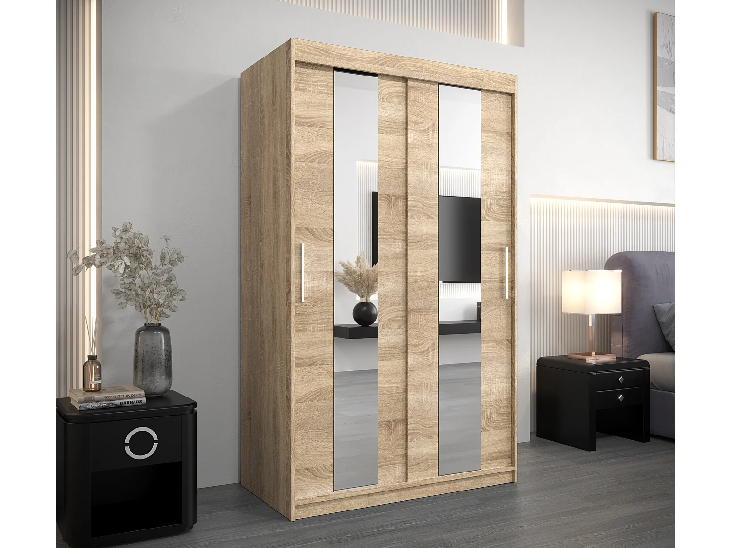 Armoire Pole À Portes Coulissantes 200/120/62 2 portes (Sonoma/Sonoma)