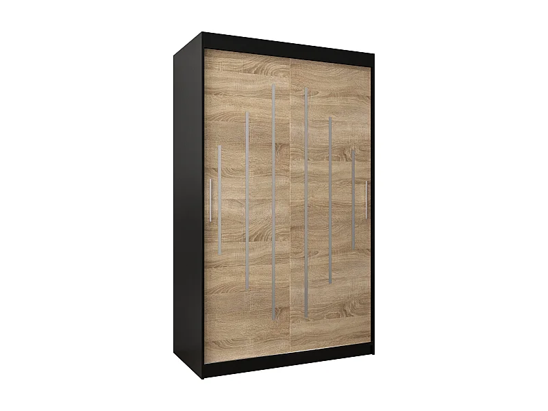 YORK KLEDINGKAST MET SCHUIFDEUREN 200/120/62 2 deuren (zwart/sonoma)