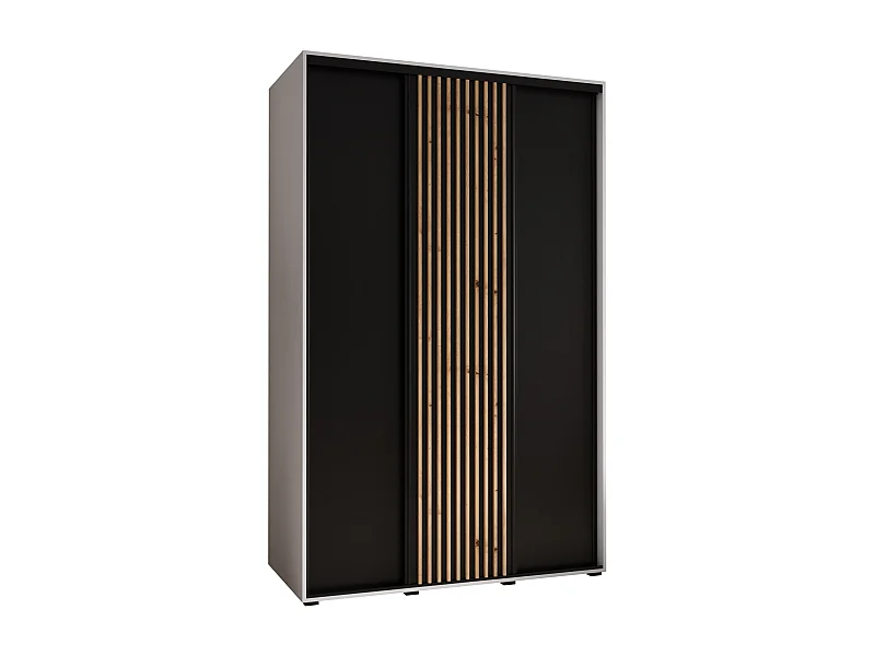 ARMOIRE SAPPORO 1 À PORTES COULISSANTES 205,2/150/45 3 Portes (Blanc/Noir)