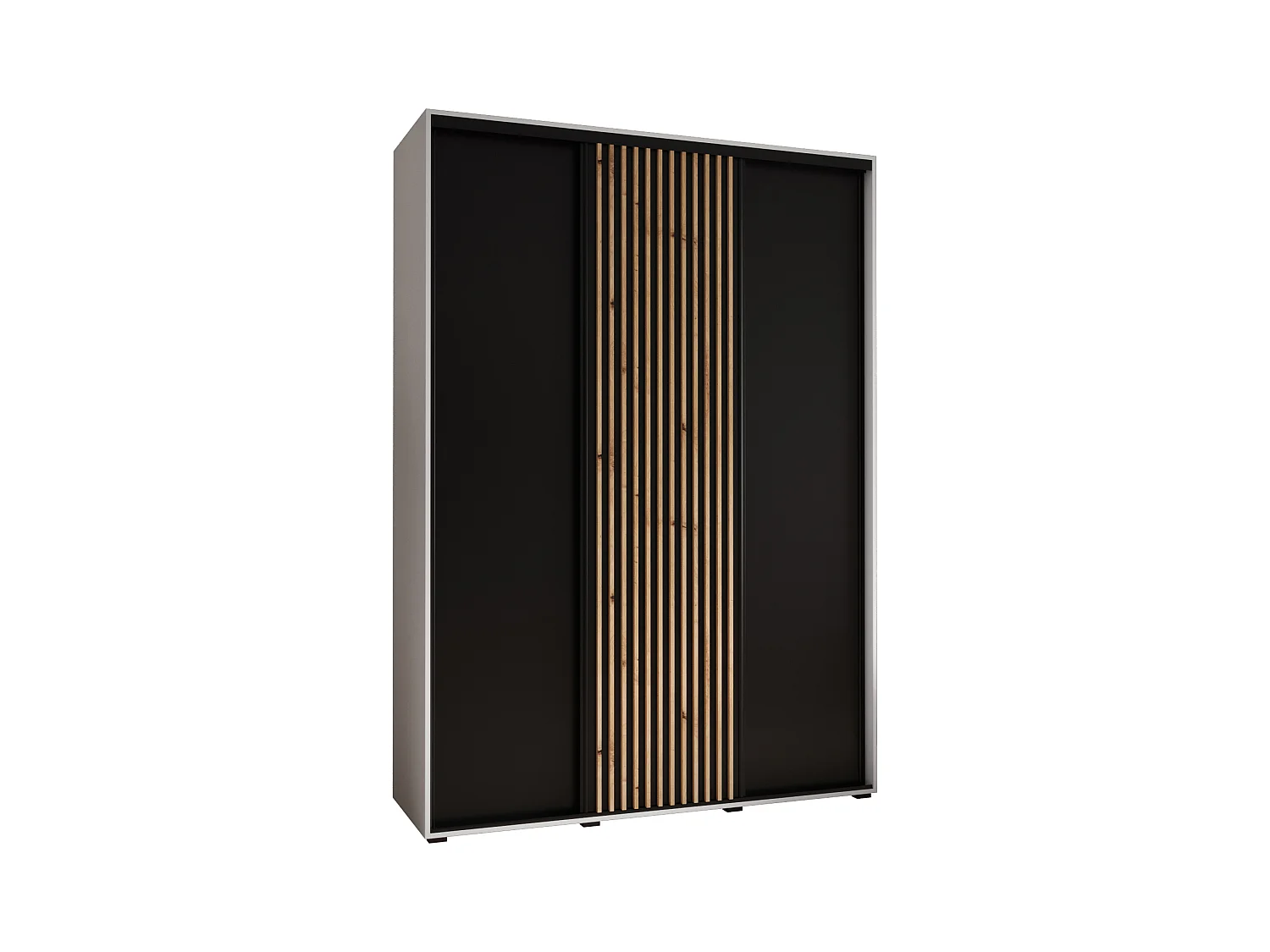 ARMOIRE LANKO 1 À PORTES COULISSANTES 235,2/170/45 3 Portes (Blanc/Noir)