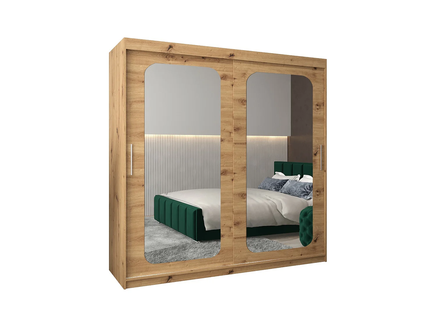 PROMO T3 KLEDINGKAST MET SCHUIFDEUREN 200/200/62 2 deuren (artisan/artisan)