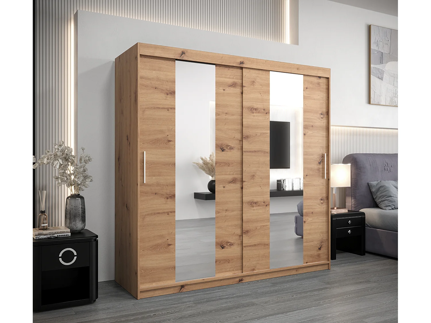 Armoire Pole À Portes Coulissantes 200/200/62 2 portes (Artisan/Artisan)