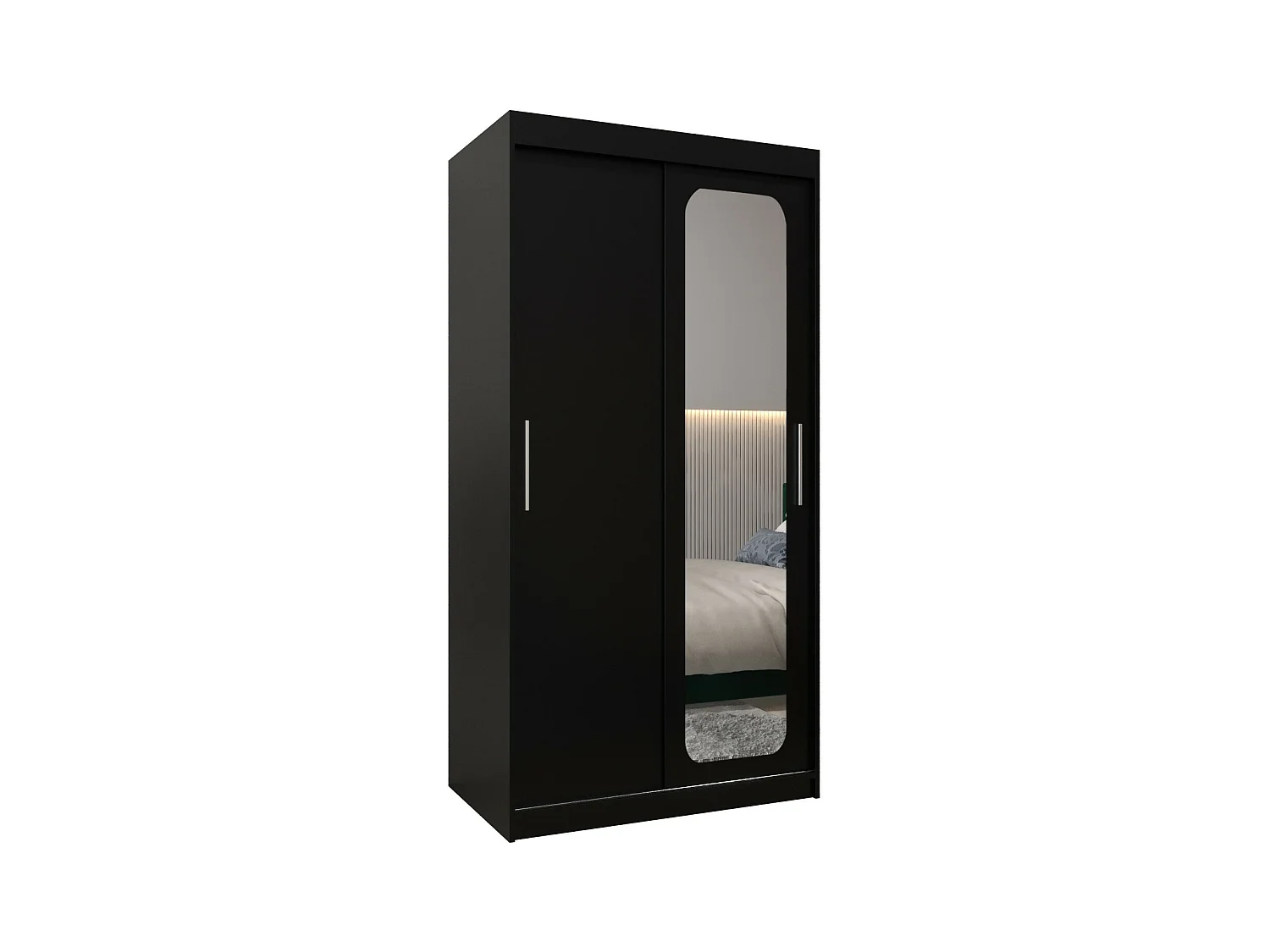 SCHWEBETÜRENSCHRANK PROMO T2 200/100/62 2-türig (Schwarz/Schwarz)
