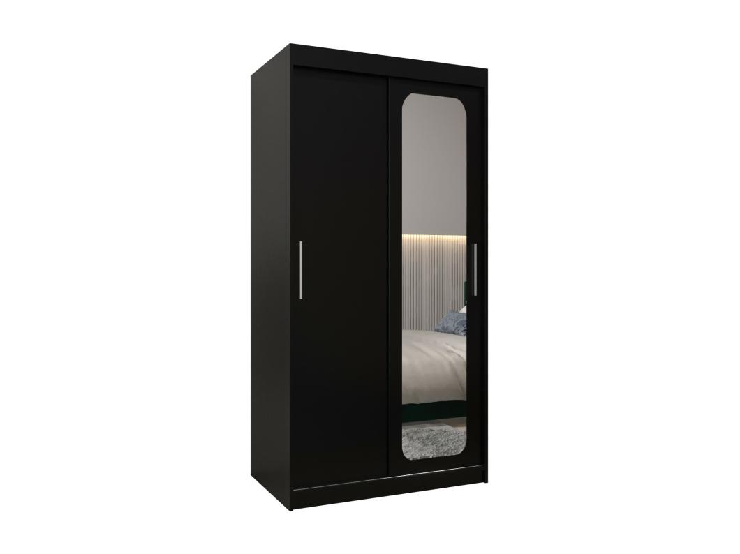 PROMO T2 KLEDINGKAST MET SCHUIFDEUREN 200/100/62 2 deuren (zwart/zwart)