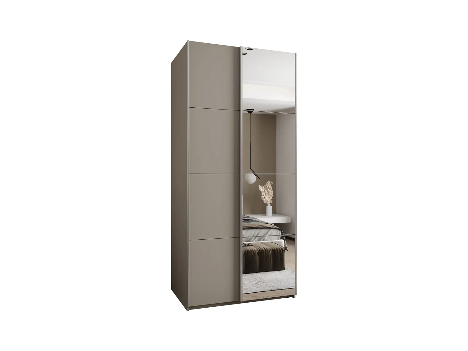 SCHWEBETÜRENSCHRANK Lux 3 245,5/100/64 (Kaschmir/Kaschmir/Silber)