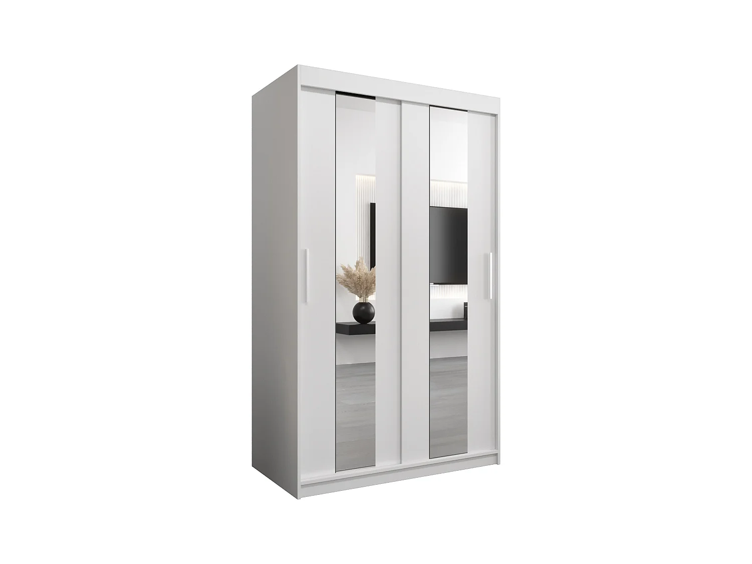 Armoire Pole À Portes Coulissantes 200/120/62 2 portes (Blanc/Blanc)