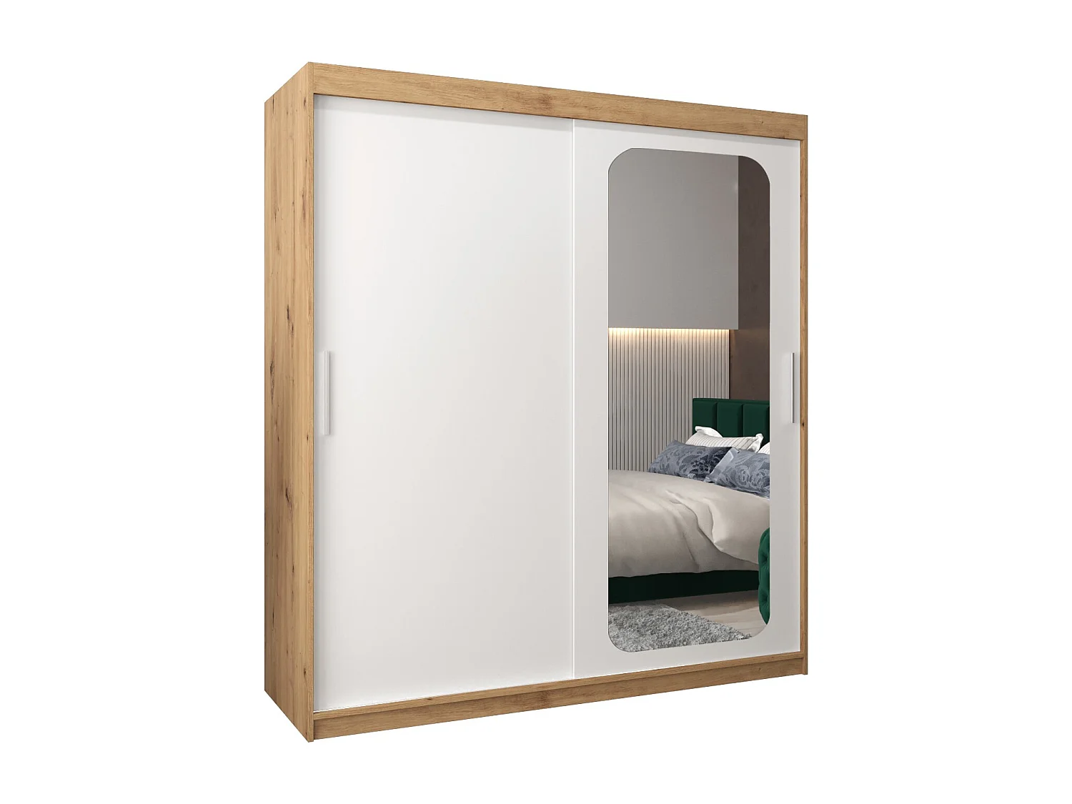 ARMARIO PROMO T2 DE PUERTAS CORREDERAS 200/180/62 2 puertas (artisan/blanco)