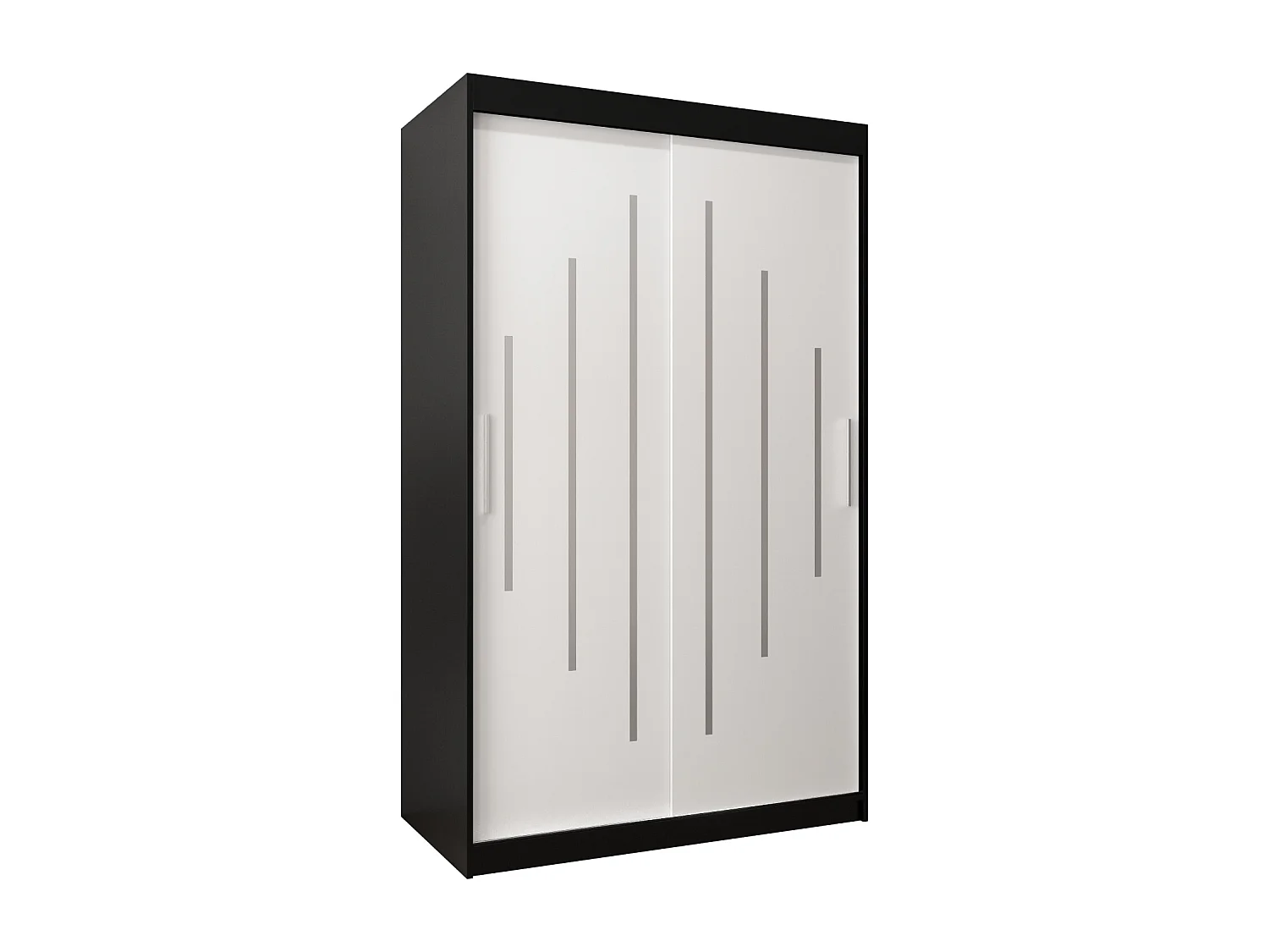 ARMOIRE YORK À PORTES COULISSANTES 200/120/62 2 Portes (Noir/Blanc)