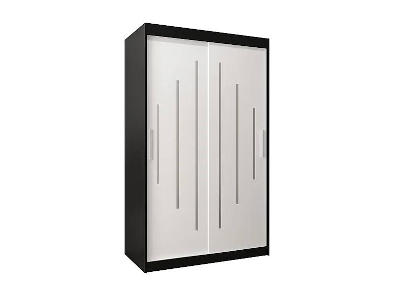 ARMOIRE YORK À PORTES COULISSANTES 200/120/62 2 Portes (Noir/Blanc)