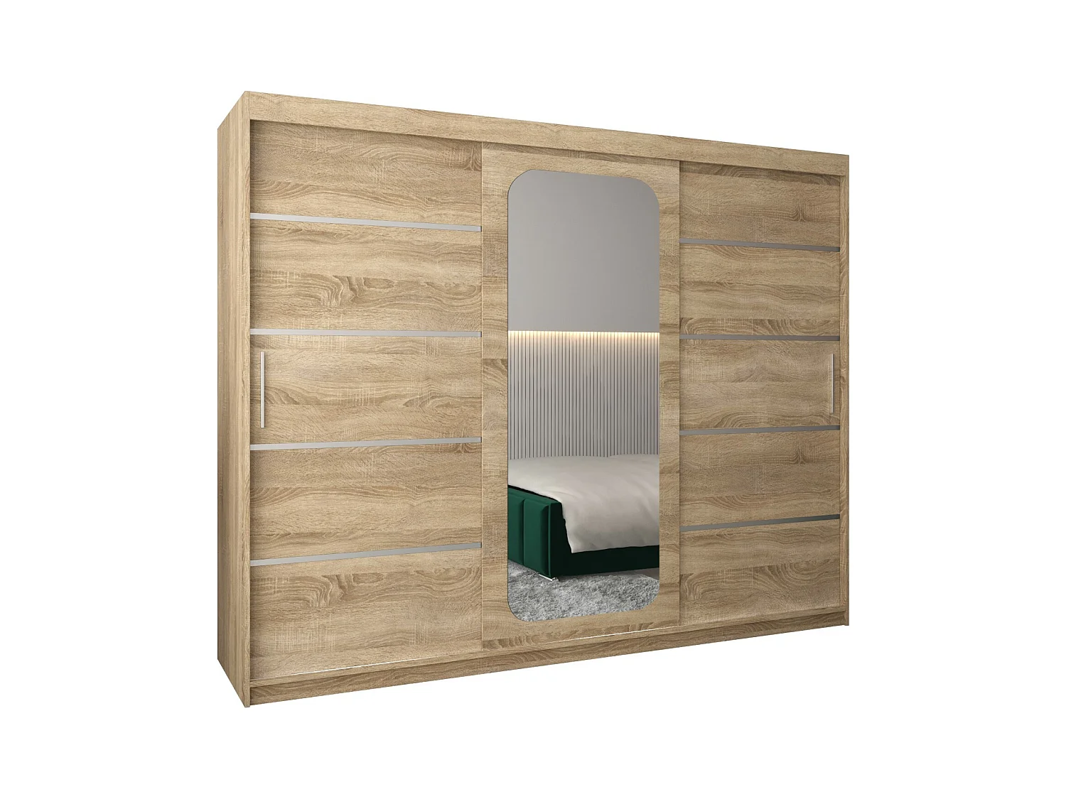 SCHWEBETÜRENSCHRANK PROMO V2 200/250/62 3-türig (Sonoma/Sonoma)