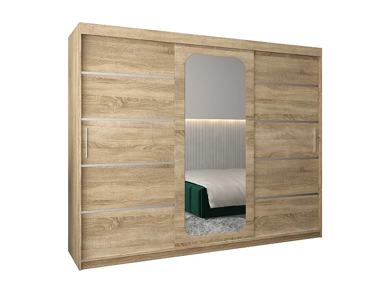 ARMOIRE PROMO V2 À PORTES COULISSANTES 200/250/62 3 Portes (Sonoma/Sonoma)